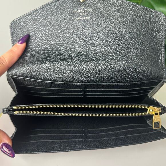💎✨Authentic Louis Vuitton Sarah Wallet Black Monogram Empreinte Leather - Picture 14 of 14